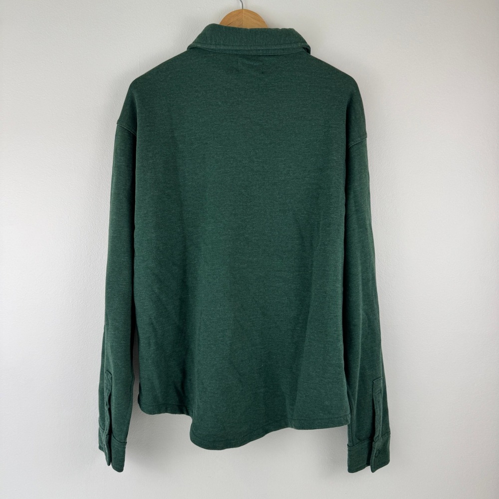 LAZER Mens Relaxed Fit Fleece Shirt Jacket Deep Emerald ML71219 Green Shacket L - Picture 3 of 14